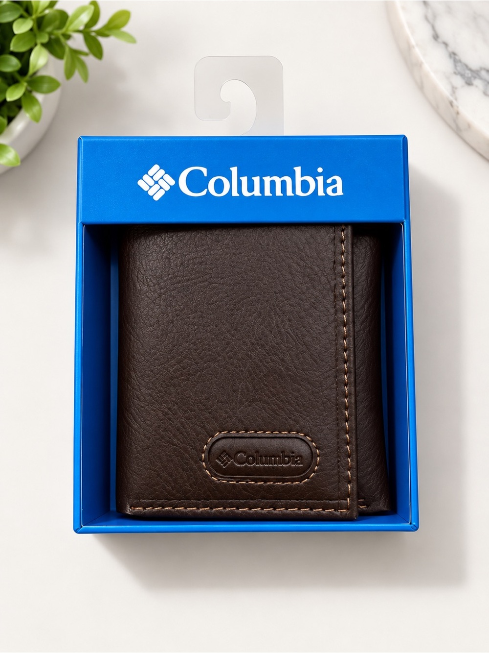 Men’s Columbia Brown Leather Key & Card Holder